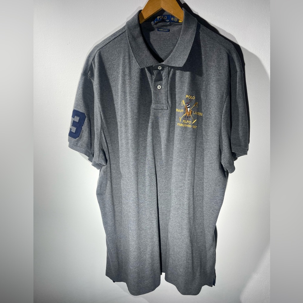 Ralph Lauren Dark Gray Polo with Embroidered Logo